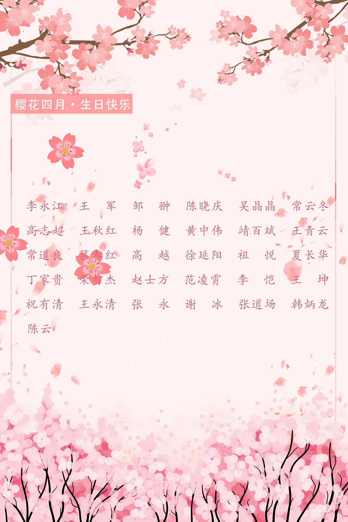 【生日祝?！抗ё?4月生日的員工生日快樂！
