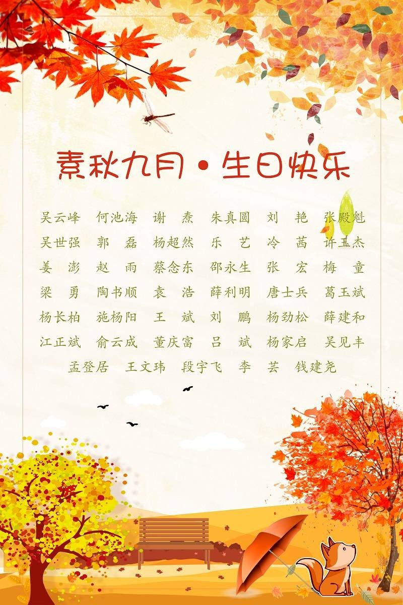 【生日祝福】恭祝09月生日的員工生日快樂！