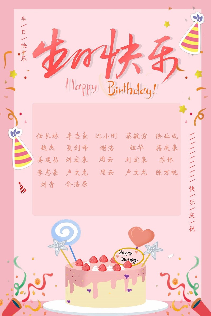 【生日祝?！抗ё?8月生日的員工生日快樂！